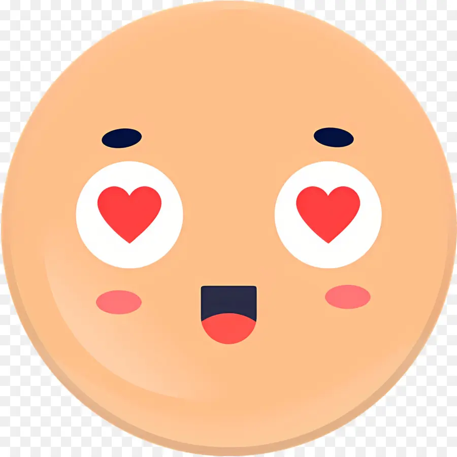 Cium Emoji，Emoji Mata Hati PNG