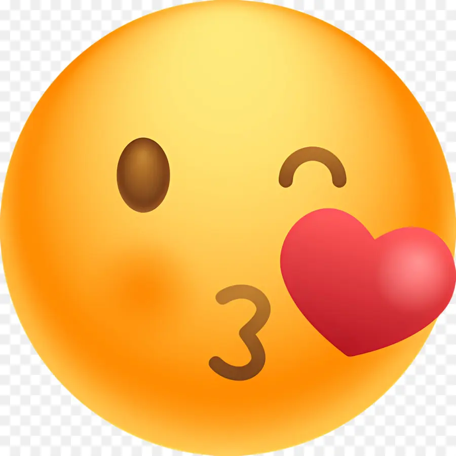 Cium Emoji，Emoji Tersenyum PNG