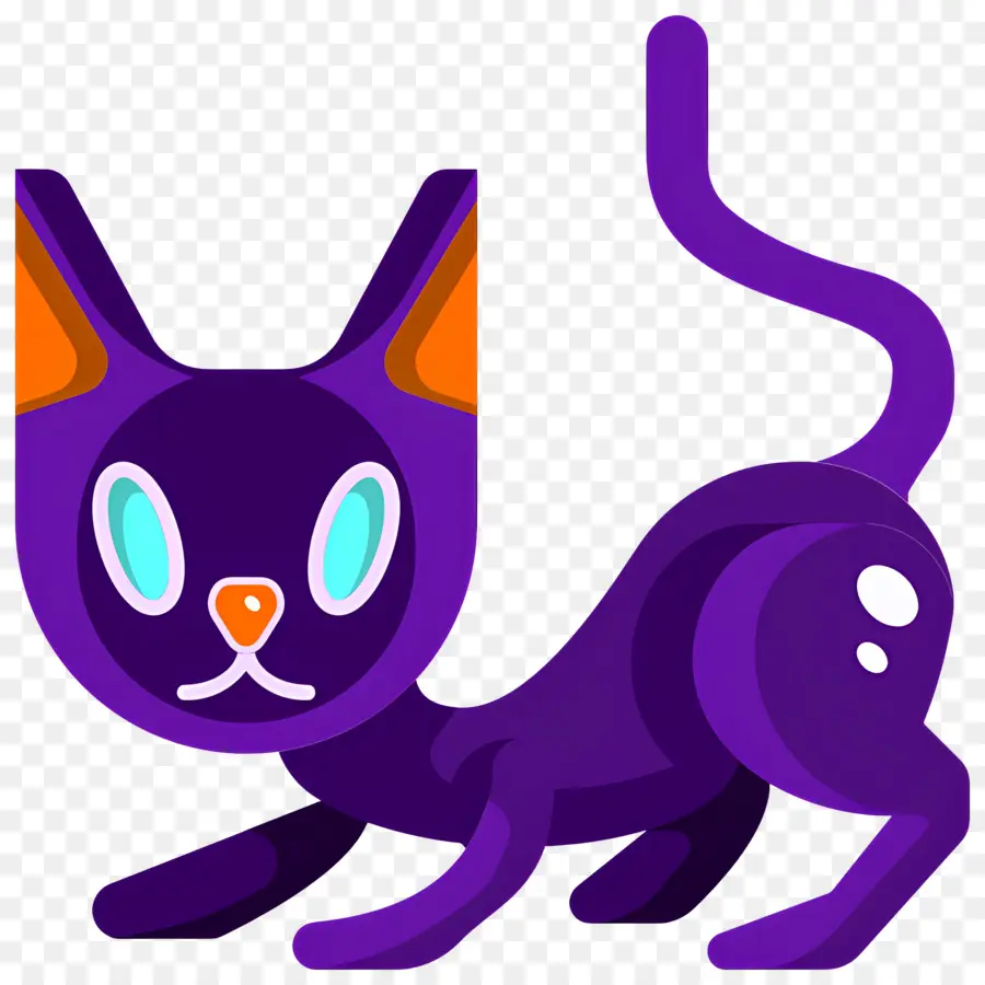 Kucing Hallowen，Kucing Ungu PNG