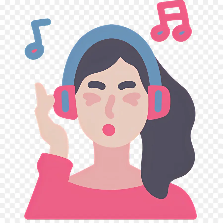 Mendengarkan Musik，Gadis Dengan Headphone PNG