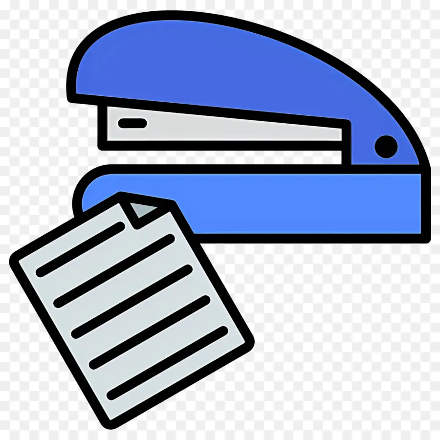 Stapler，Stapler Biru Dengan Kertas PNG