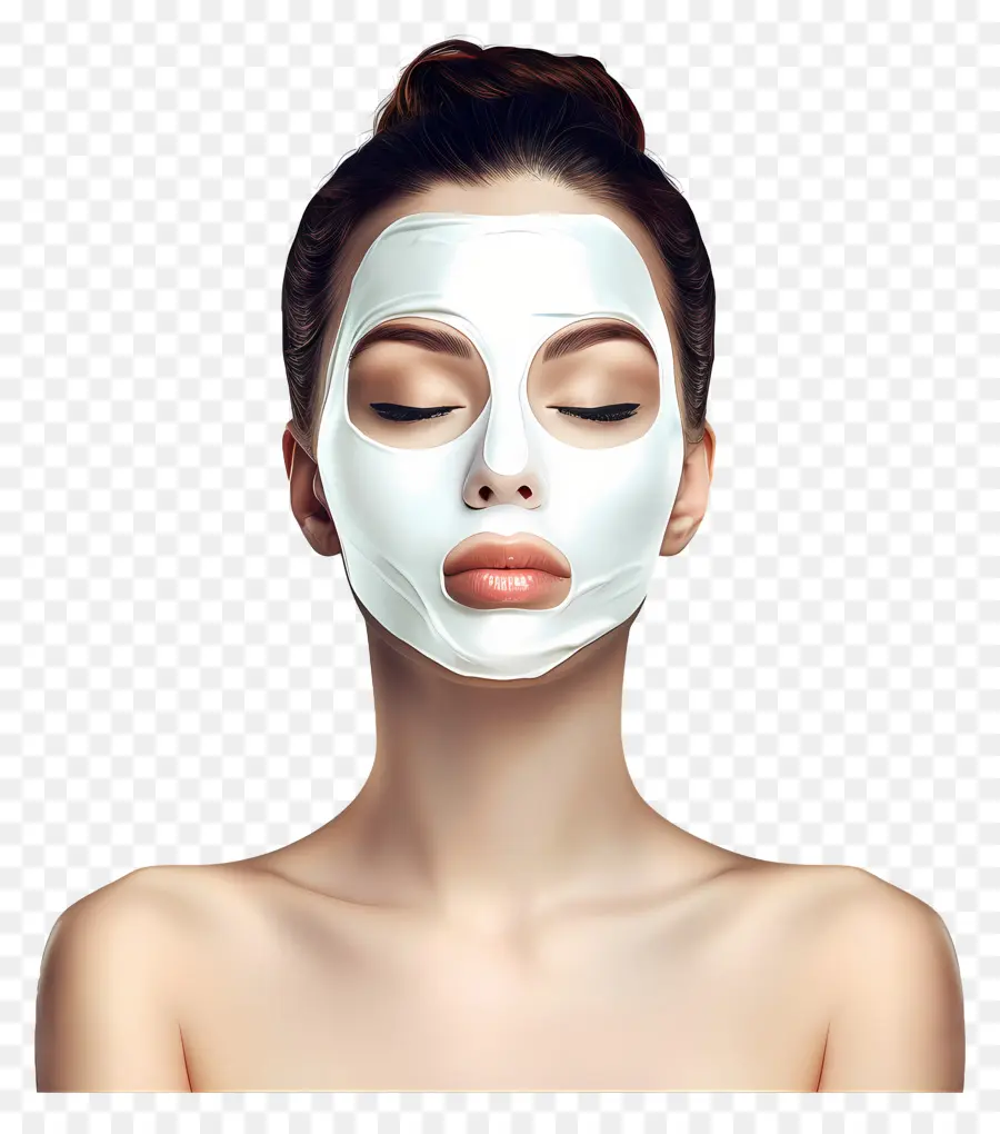 Wanita Cantik，Wanita Dengan Masker Wajah Putih PNG