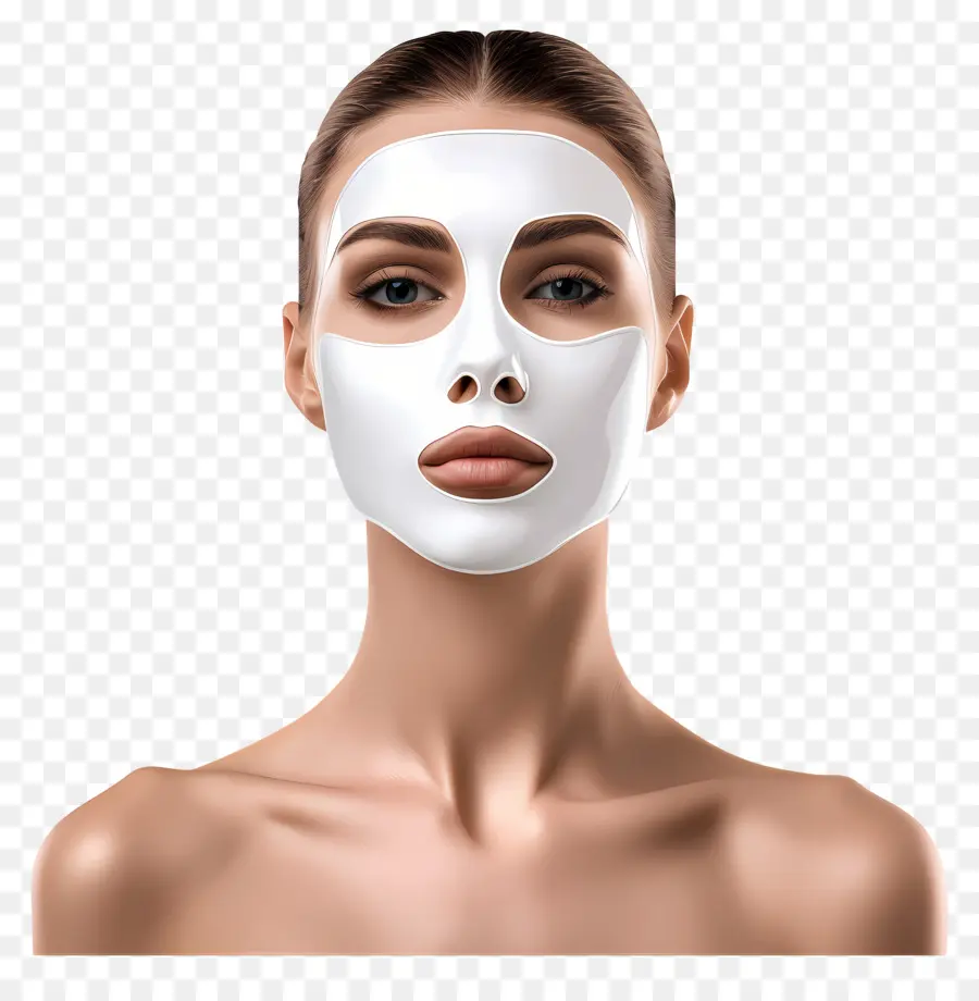 Wanita Cantik，Wanita Dengan Masker Wajah Putih PNG