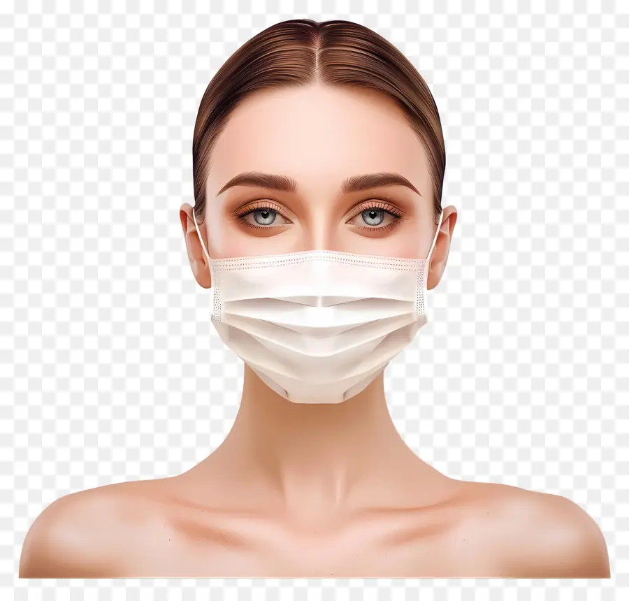 Wanita Cantik，Wanita Dengan Masker Wajah PNG