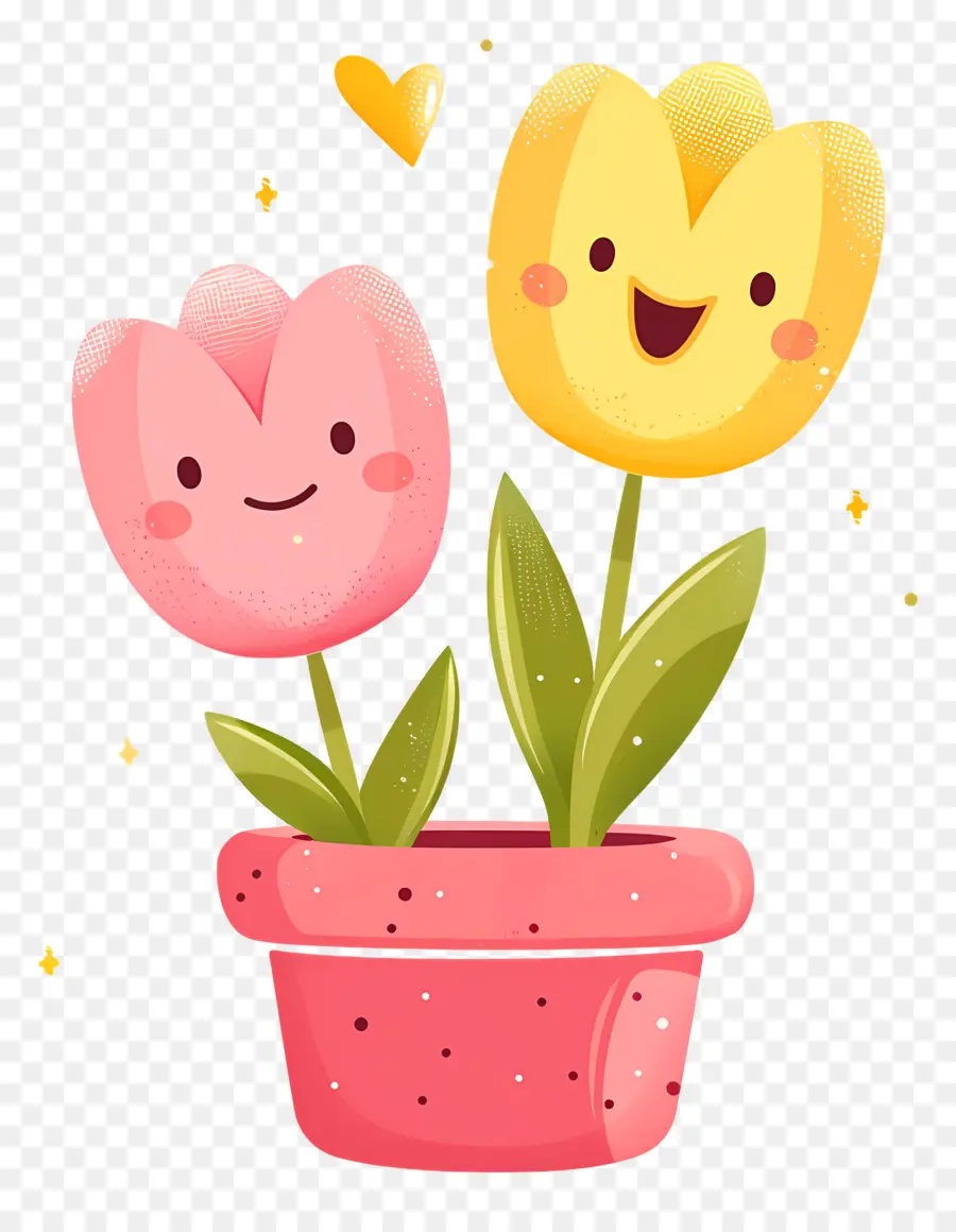 Emoji Bunga，Tulip Yang Lucu PNG