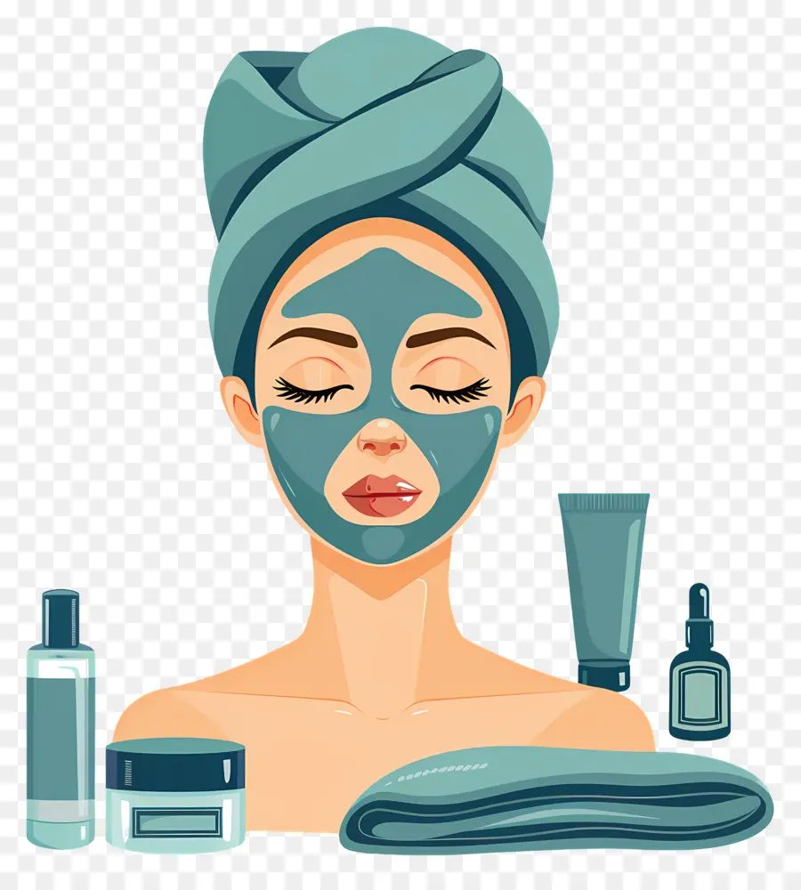 Masker Wajah Spa，Wanita Dengan Masker Wajah PNG