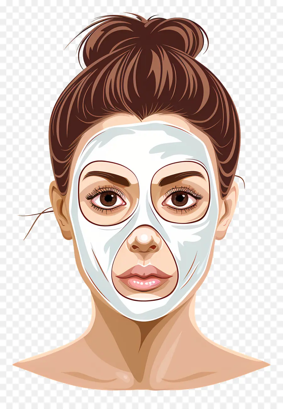 Wanita Cantik，Wanita Dengan Masker Wajah Putih PNG