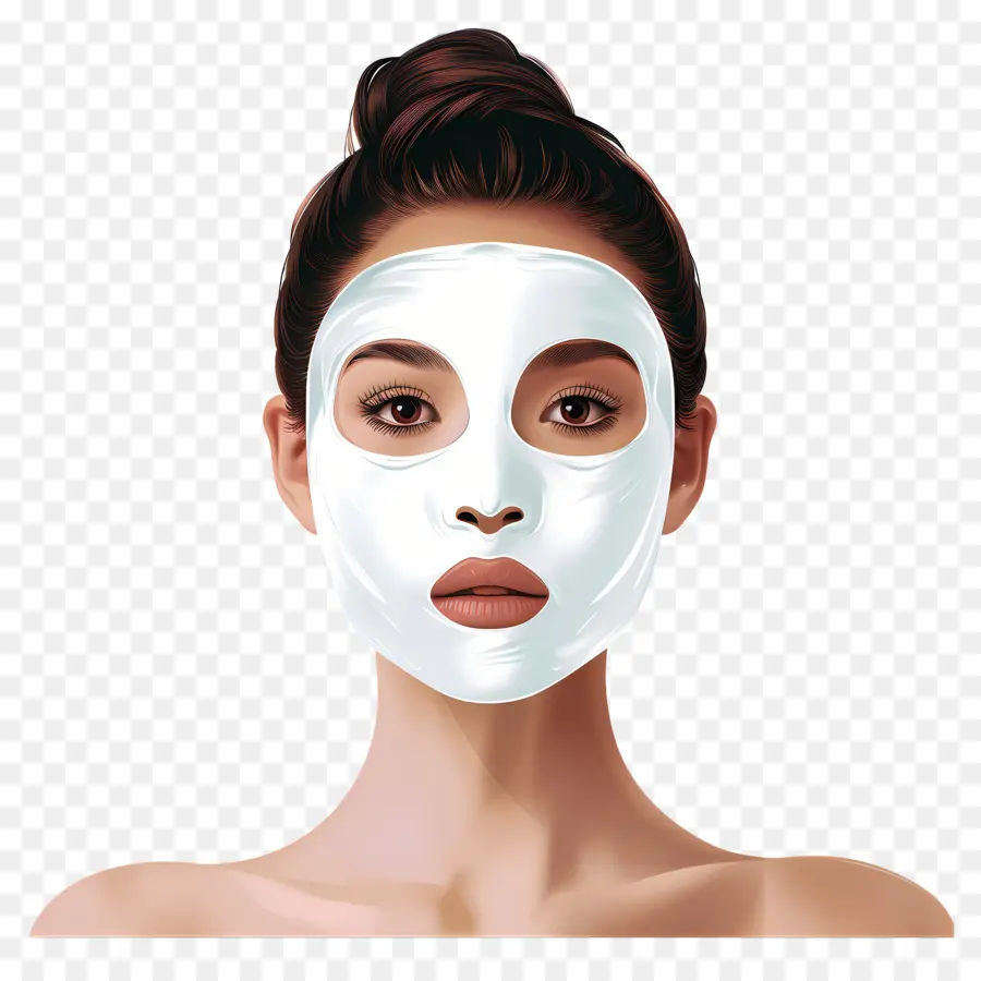 Wanita Cantik，Wanita Dengan Masker Wajah Putih PNG