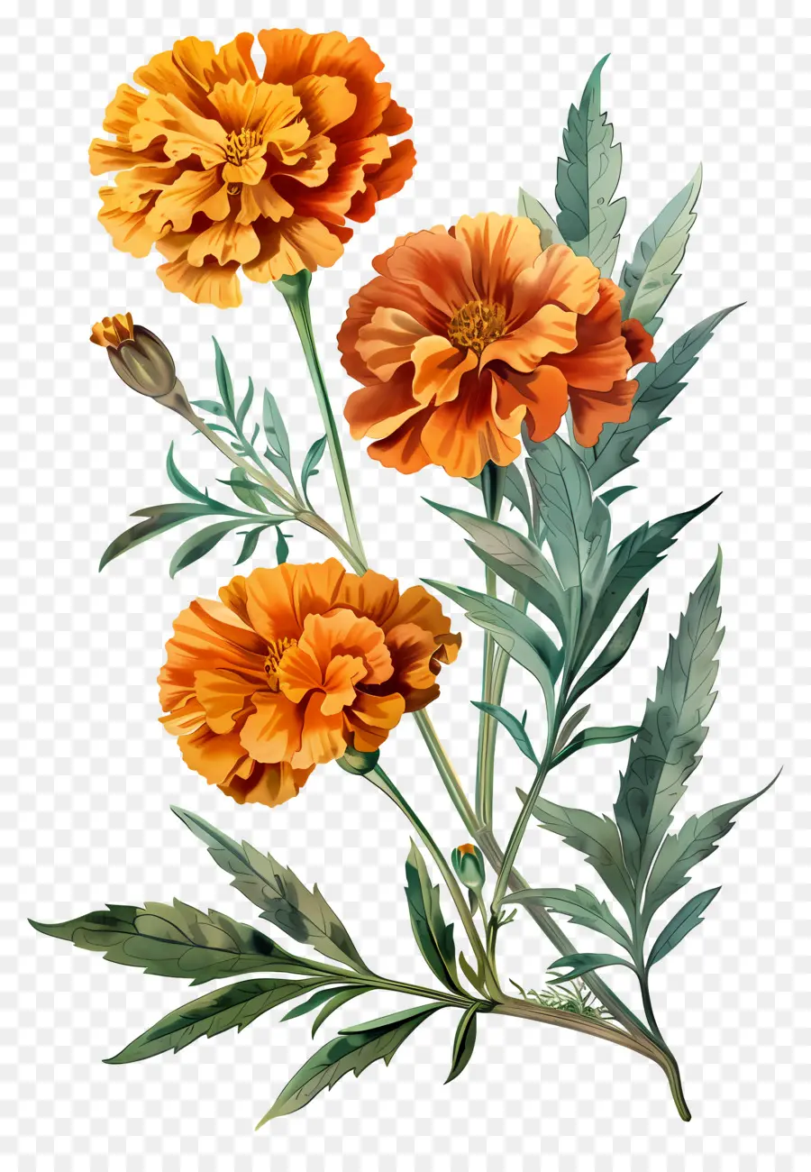 Bunga Marigold，Mekar PNG