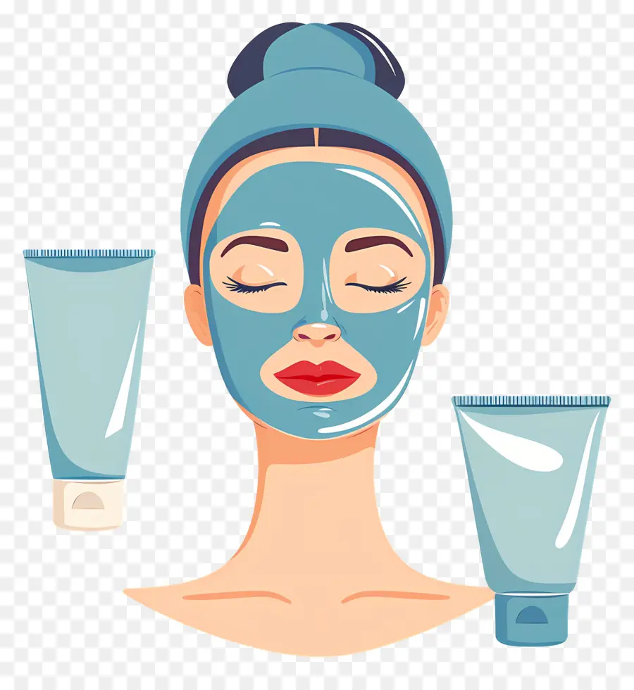 Masker Wajah Spa，Wanita Dengan Masker Wajah PNG