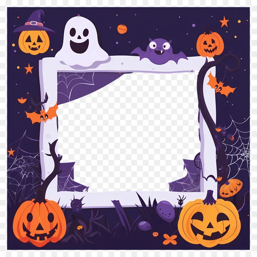 Bingkai Halloween，Labu PNG