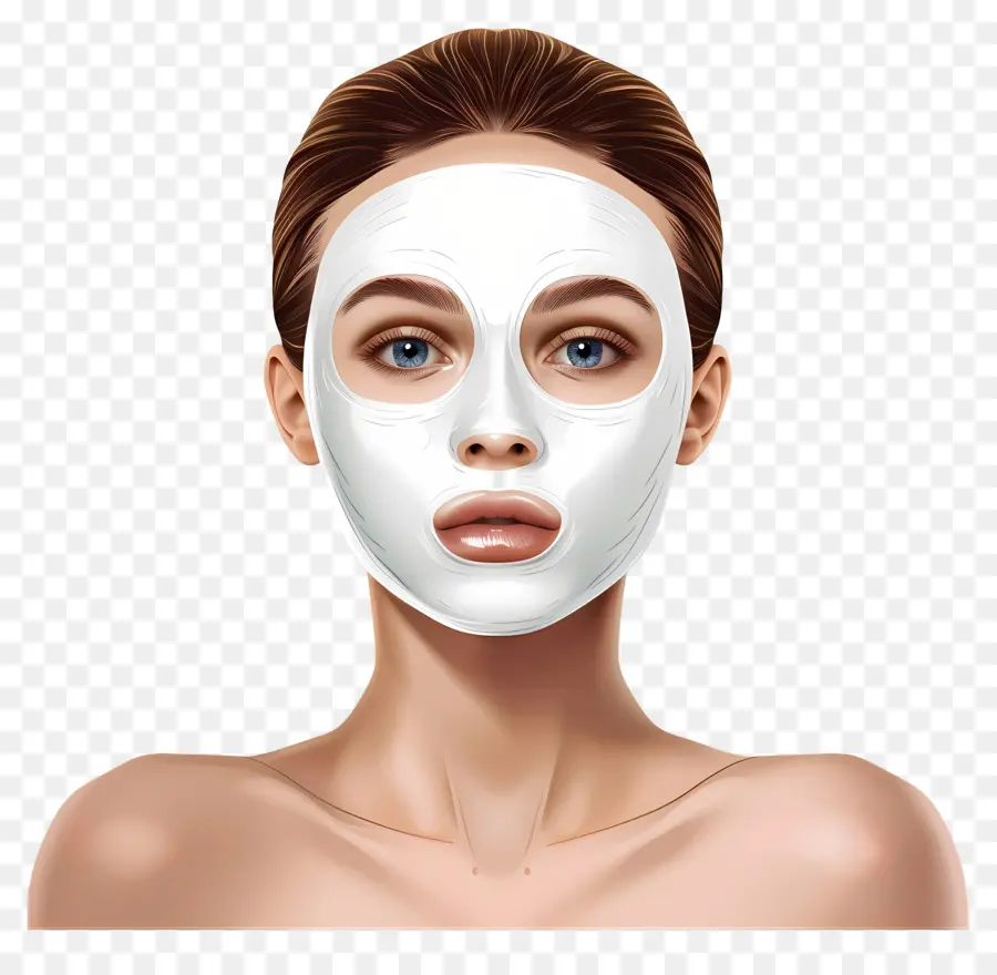 Wanita Cantik，Wanita Dengan Masker Wajah Putih PNG