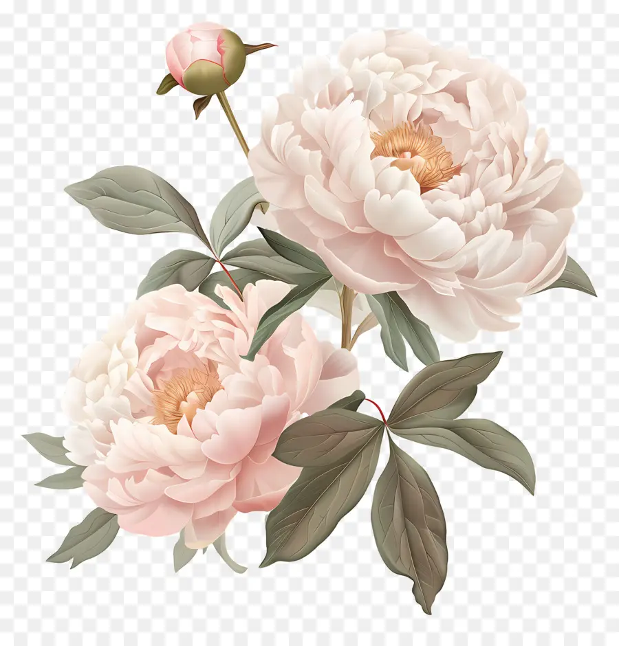 Buket Peony，Peoni PNG