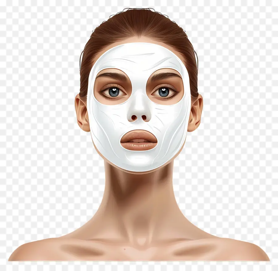 Wanita Cantik，Wanita Dengan Masker Wajah Putih PNG