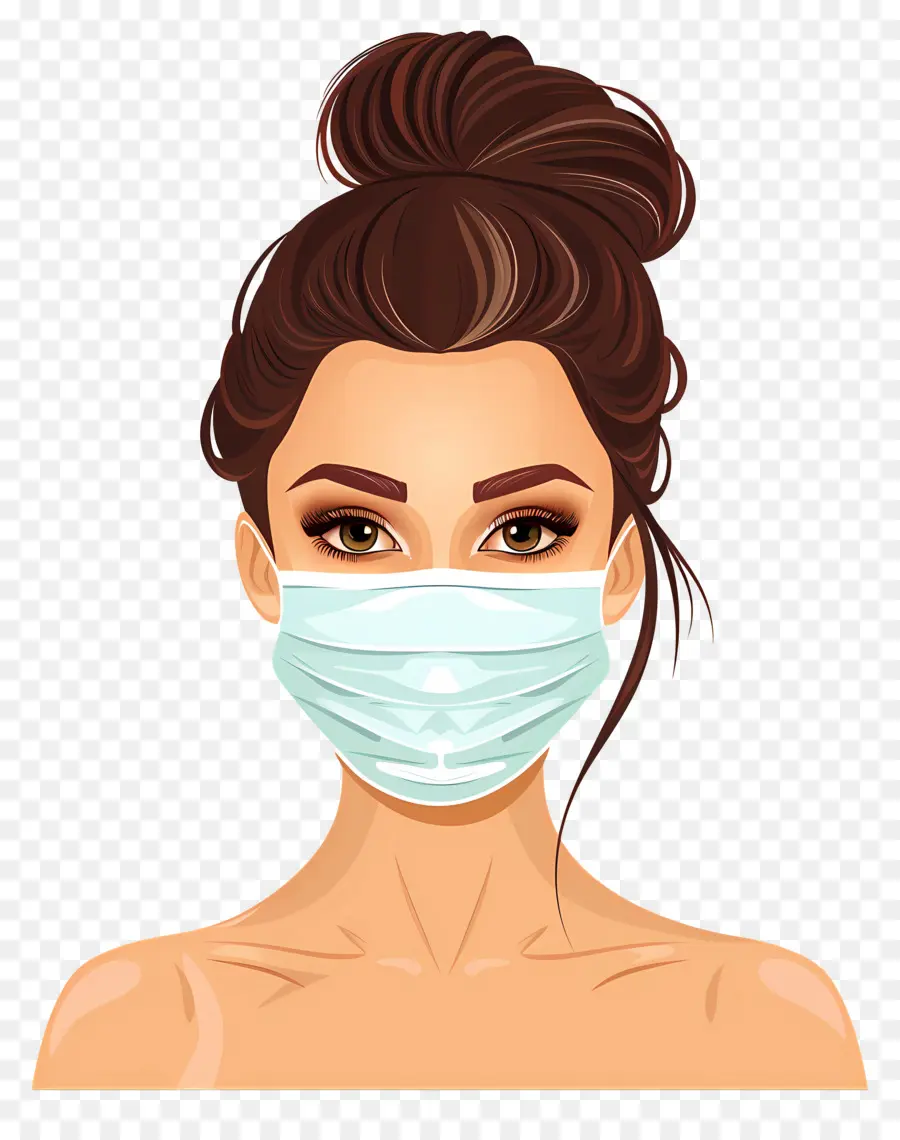 Wanita Cantik，Wanita Dengan Masker Wajah PNG