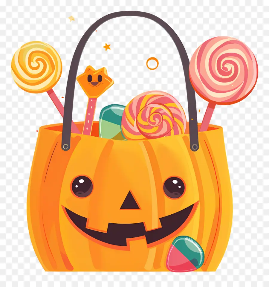 Ember Permen Halloween，Keranjang Labu PNG