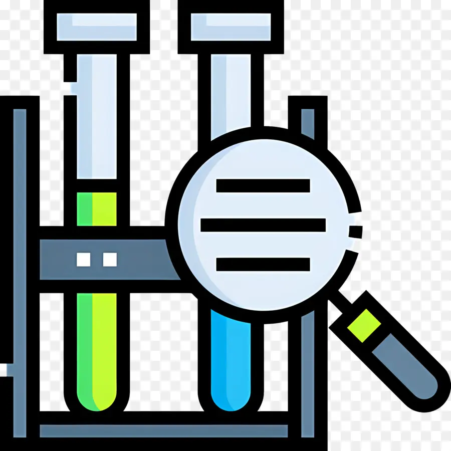 Laboratorium Sains，Tabung Reaksi Dan Kaca Pembesar PNG