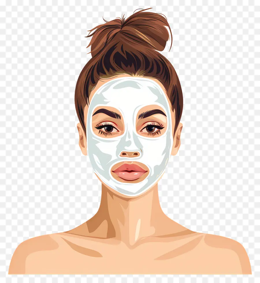 Wanita Cantik，Wanita Dengan Masker Wajah Putih PNG