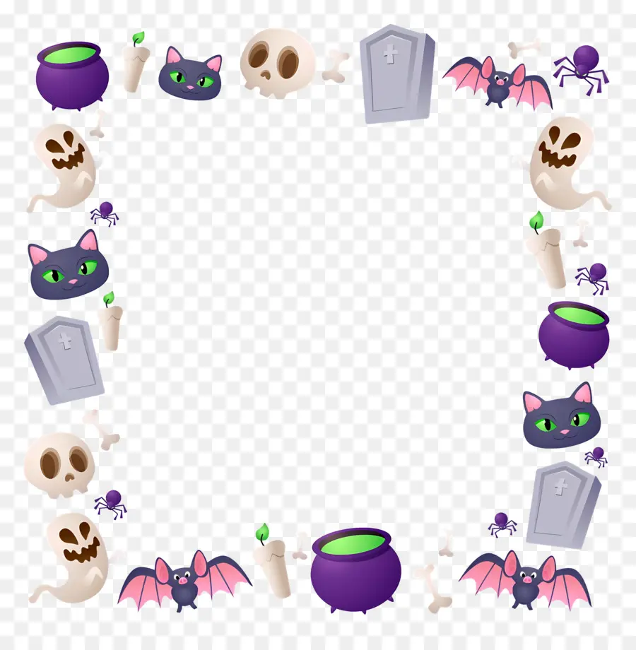 Perbatasan Halloween，Bingkai Halloween PNG