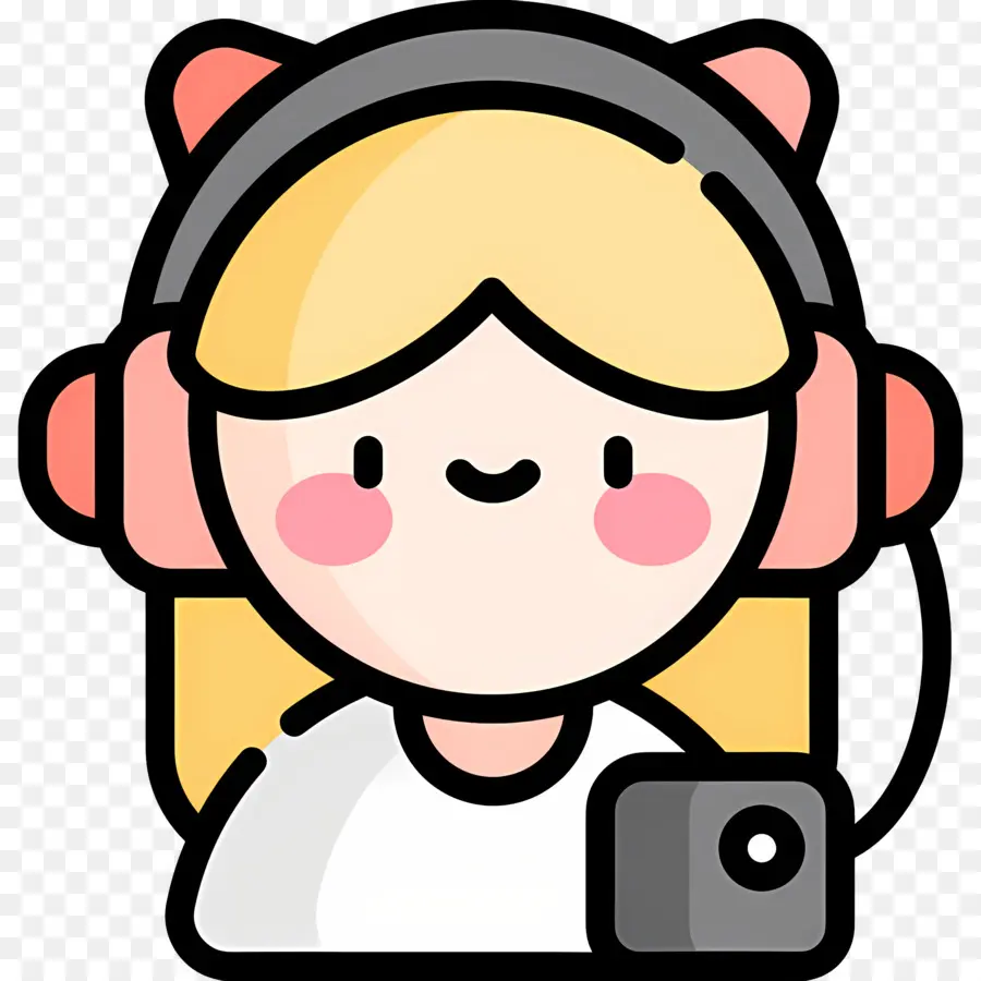 Mendengarkan Musik，Gadis Dengan Headphone PNG