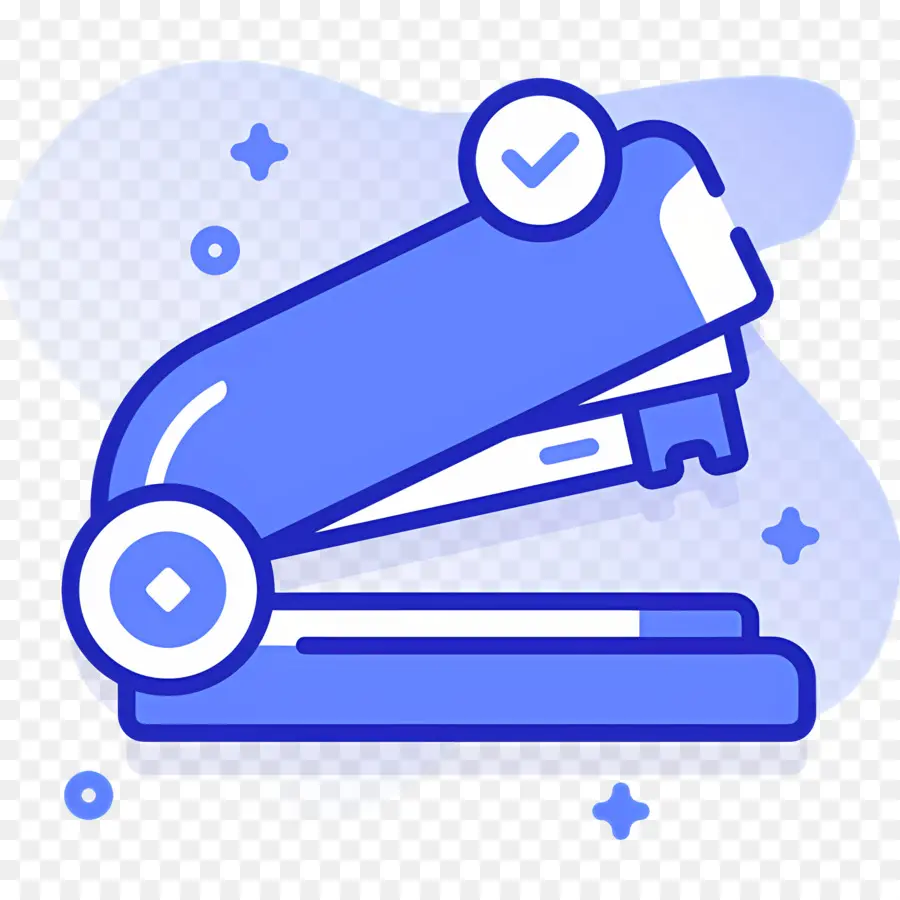 Stapler，Stapler Biru Dengan Tanda Centang PNG