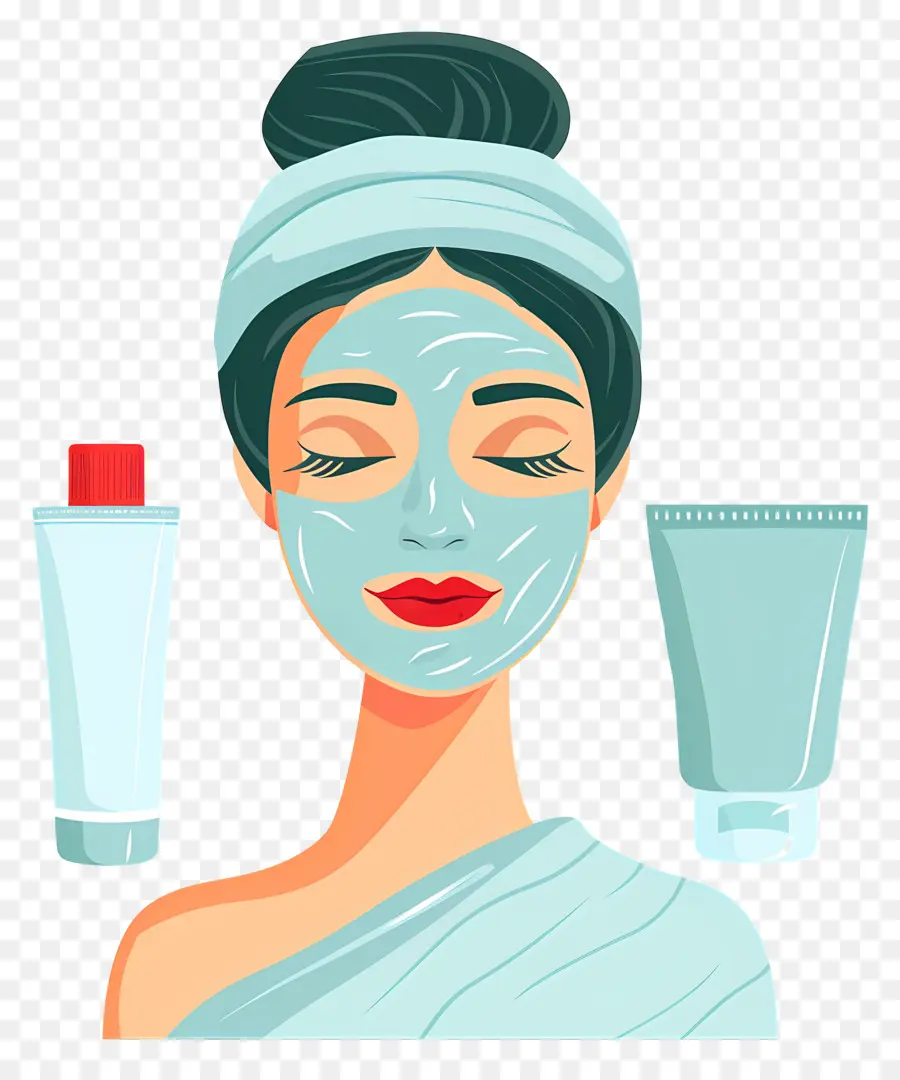 Masker Wajah Spa，Wanita Dengan Masker Wajah PNG