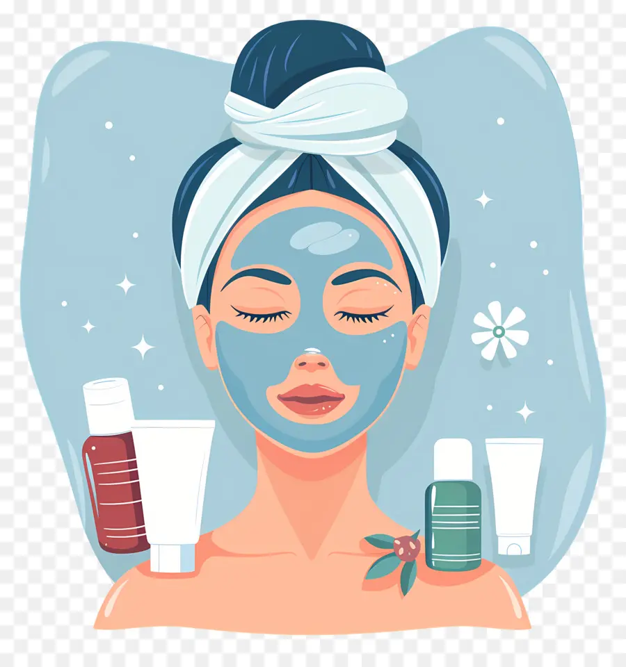 Masker Wajah Spa，Wanita Dengan Masker Wajah PNG