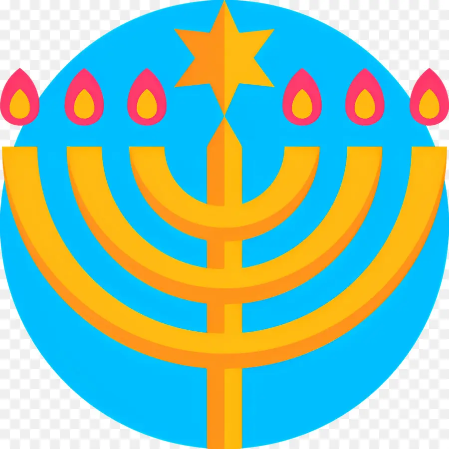 Hanukkah Menorah，Menorah Dengan Bintang PNG