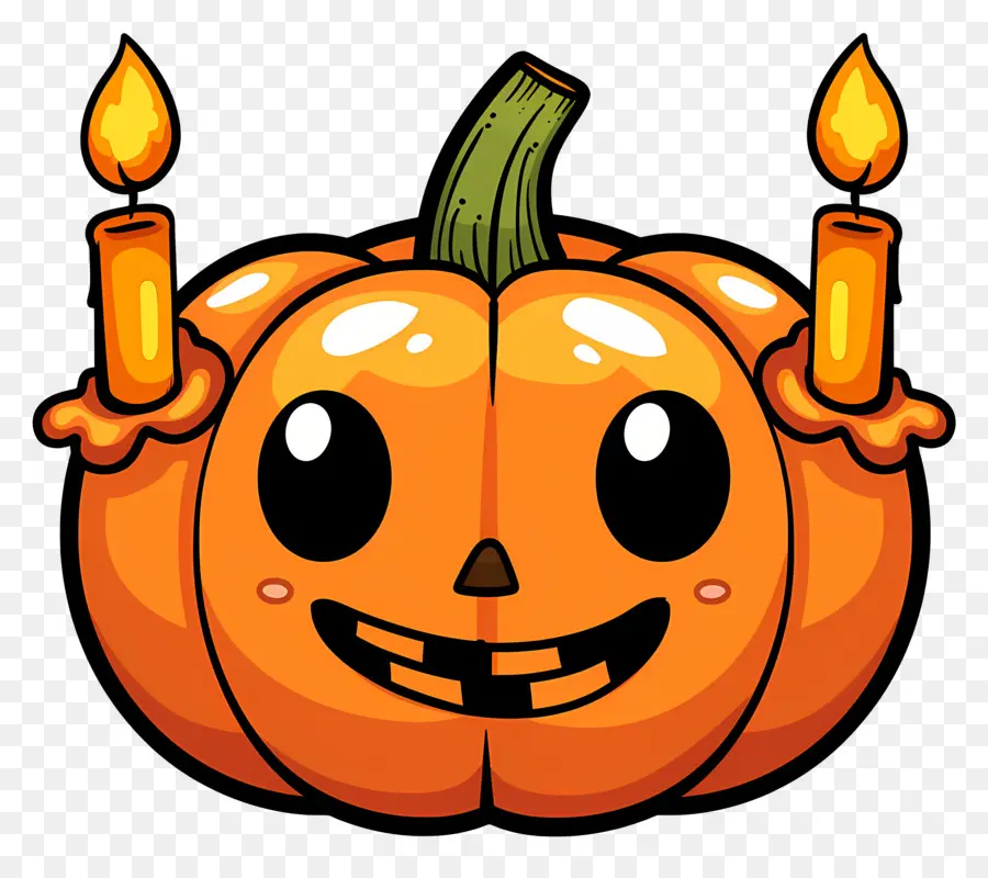 Lilin Halloween，Labu Kuning PNG