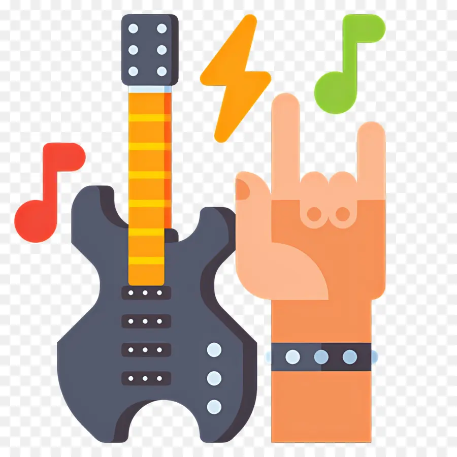 Musik Rock，Gitar Rock Dan Tangan PNG