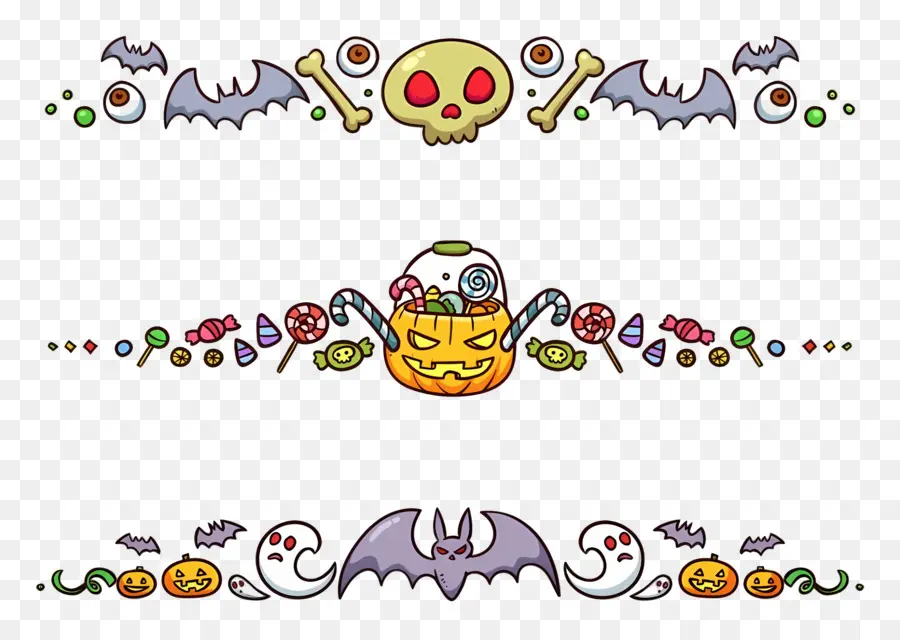 Perbatasan Halloween，Dekorasi Halloween PNG