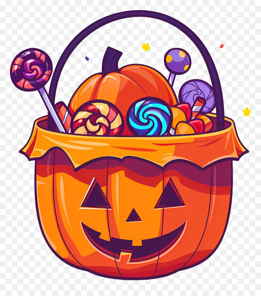 Ember Permen Halloween，Labu Dengan Permen PNG