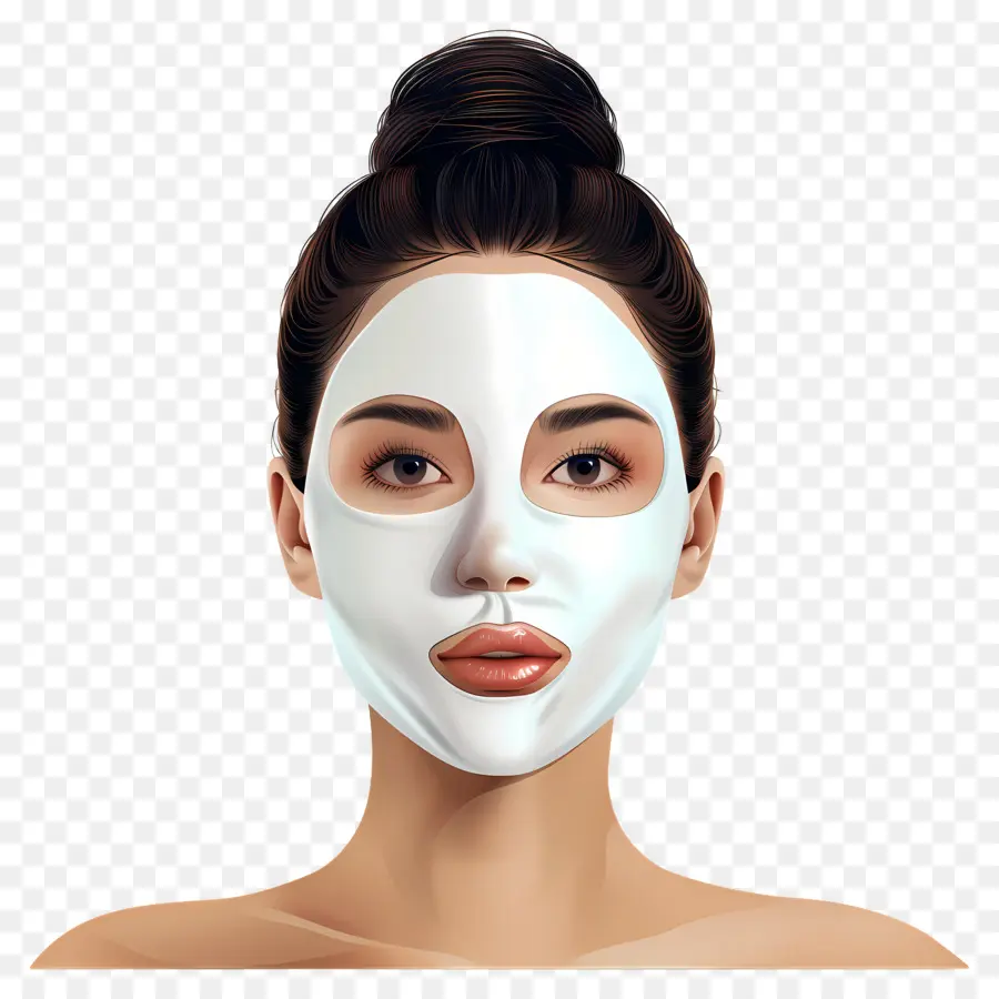 Wanita Cantik，Wanita Dengan Masker Wajah Putih PNG