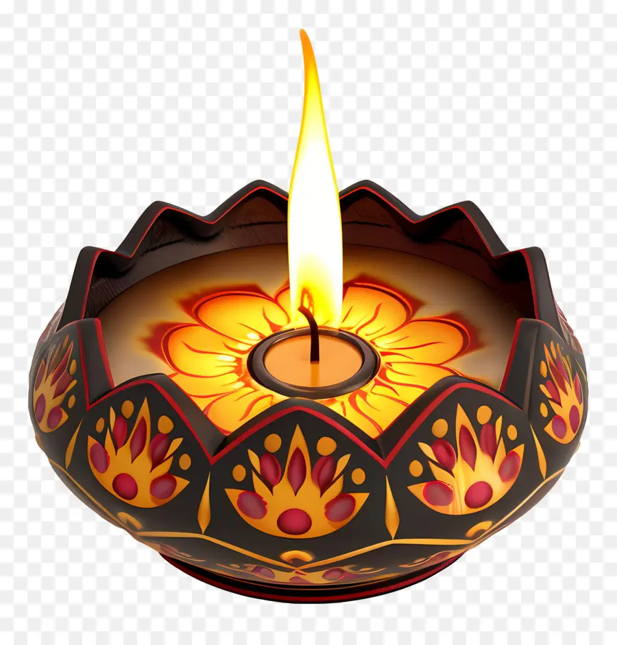 Lilin Diwali，Lilin Bunga PNG