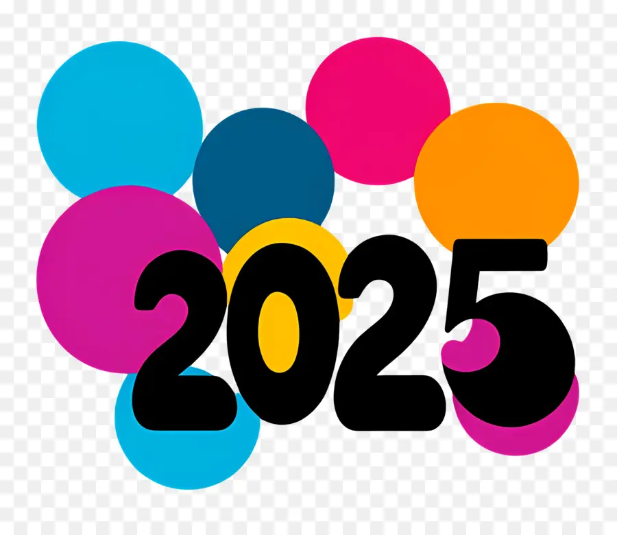 Tahun 2025，Lingkaran Berwarna Warni 2025 PNG