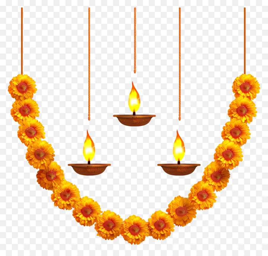 Karangan Bunga Marigold Diwali，Karangan Bunga Marigold PNG