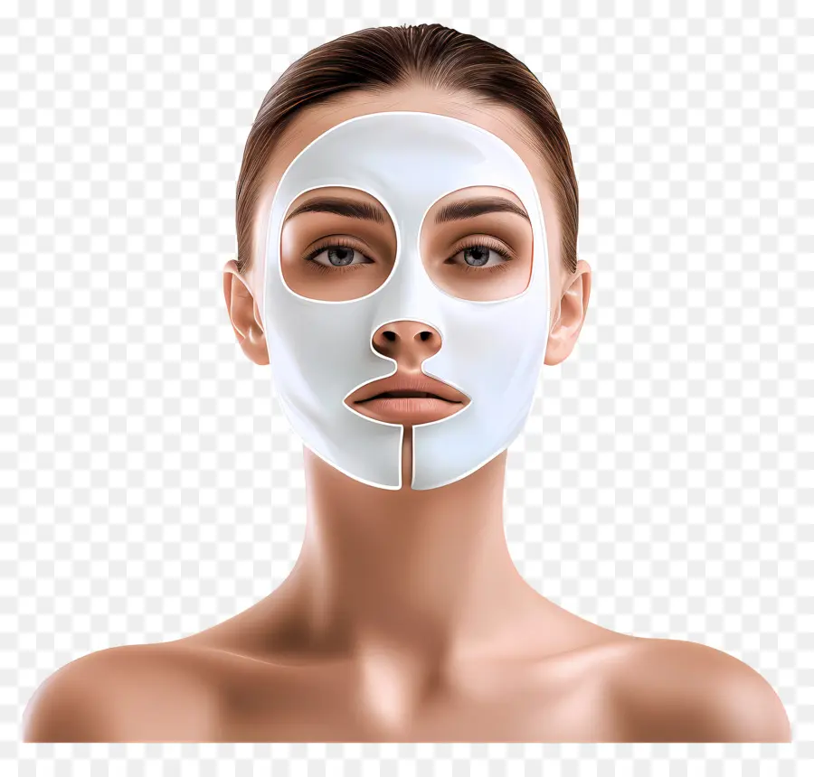 Wanita Cantik，Wanita Dengan Masker Wajah Putih PNG