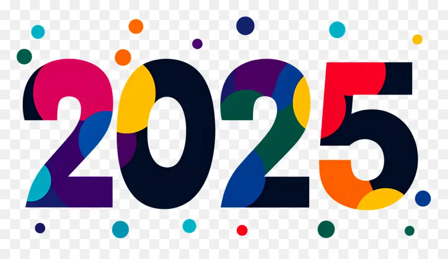 Logo 2025，Gelombang Warna Warni 2025 PNG