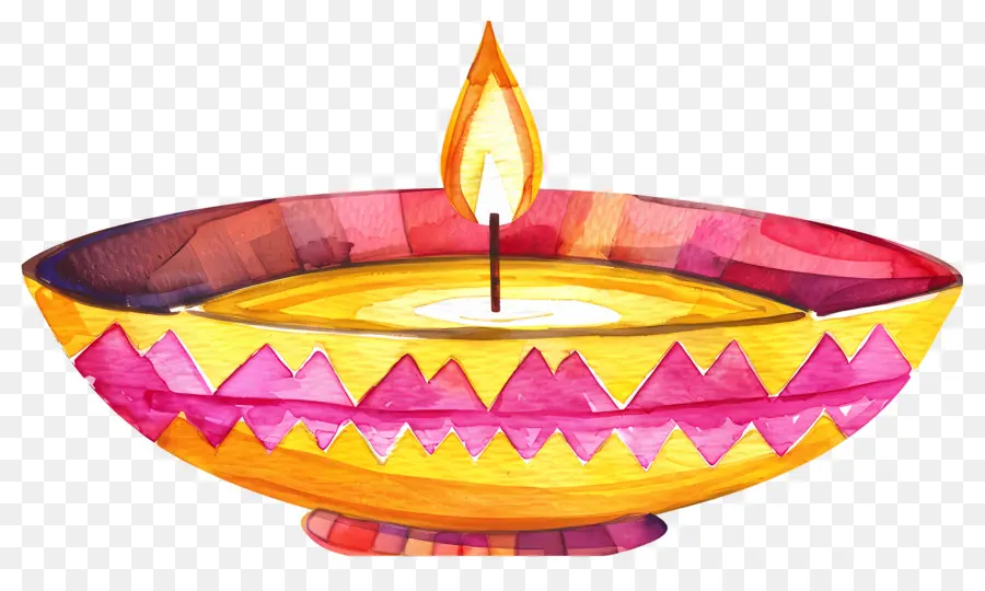 Diwali Diya，Lampu Minyak Berwarna Warni PNG