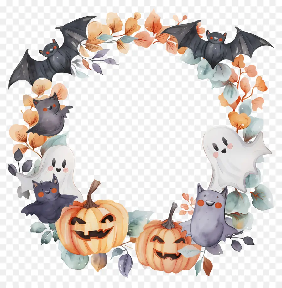 Karangan Bunga Halloween，Hallowen PNG