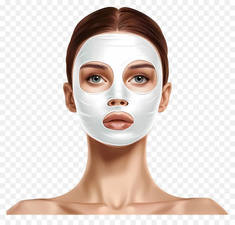 Wanita Cantik，Wanita Dengan Masker Wajah Putih PNG