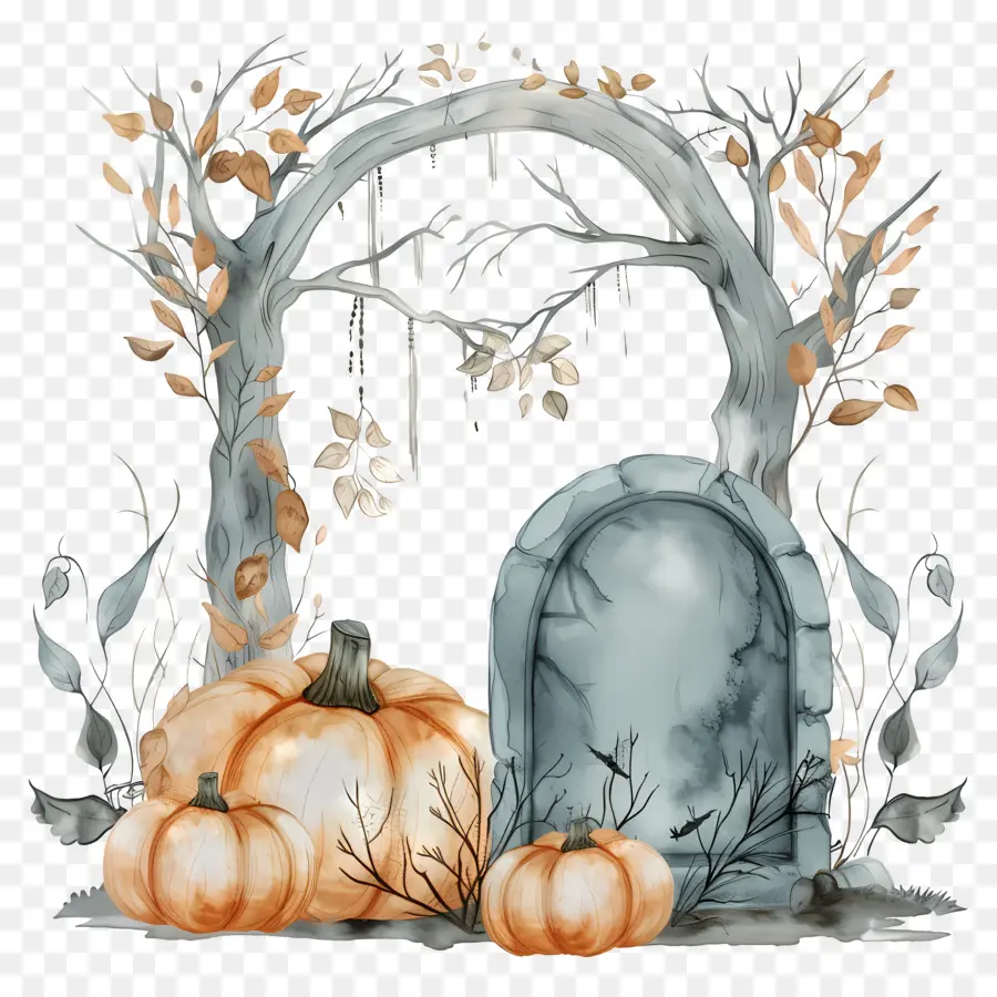 Nisan Halloween，Lengkungan Labu PNG