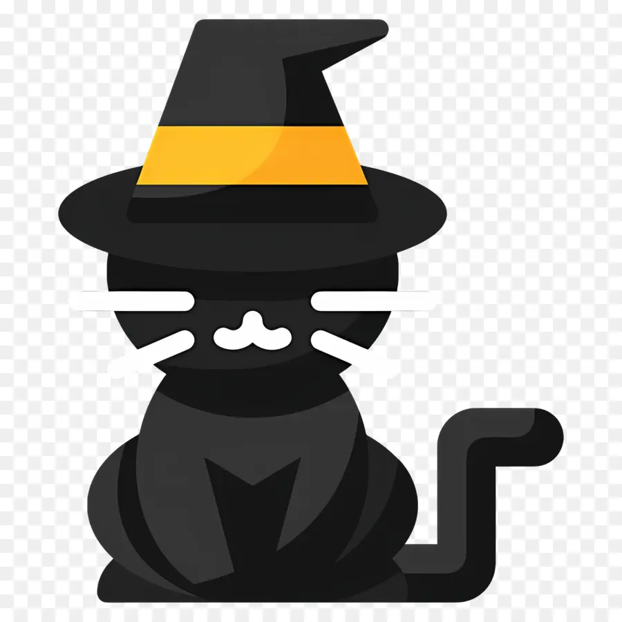 Kucing Hallowen，Kucing Dengan Topi Penyihir PNG