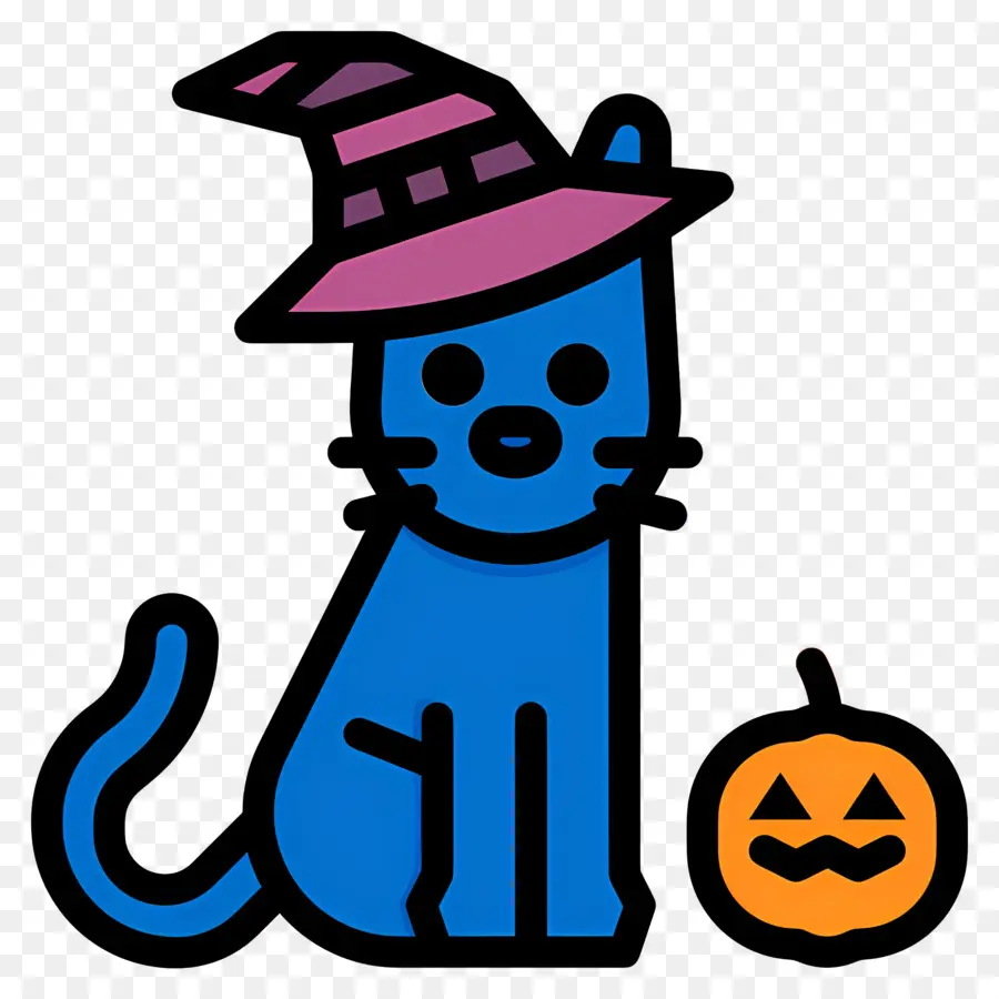 Kucing Hallowen，Kucing Dengan Topi Penyihir PNG