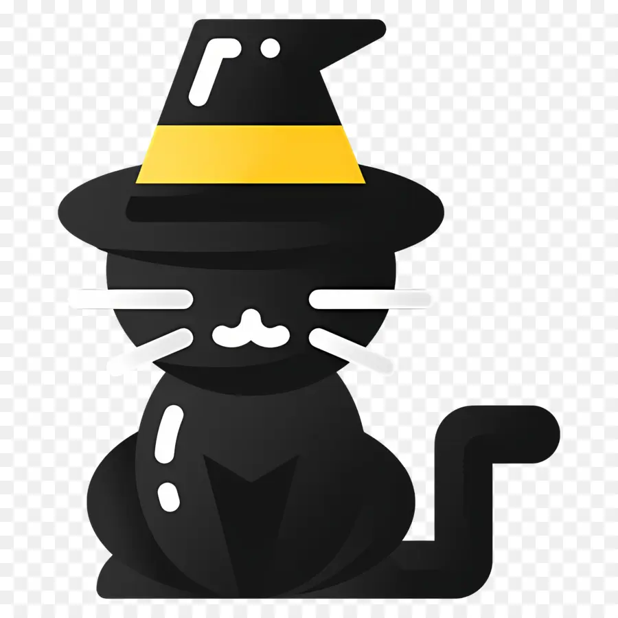 Kucing Hallowen，Kucing Dengan Topi Penyihir PNG