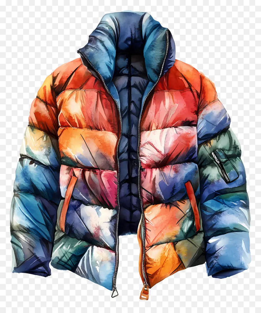 Jaket Berlapis，Jaket Puffer Warna Warni PNG