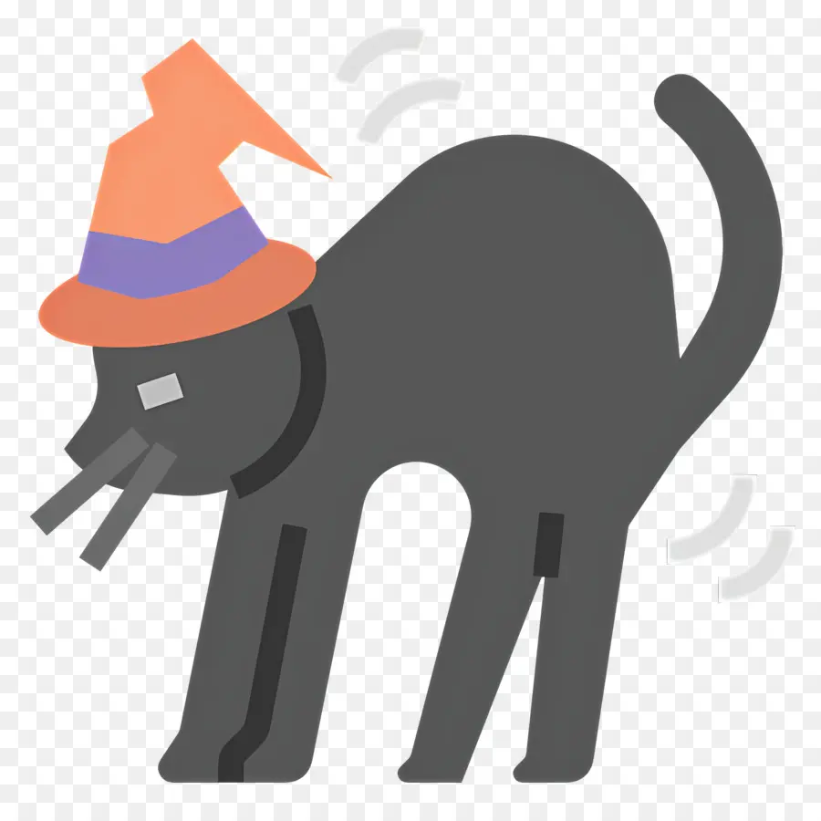 Kucing Hallowen，Kucing Halloween Dengan Topi PNG