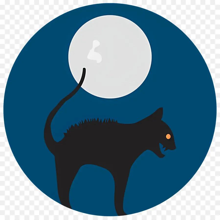 Bulan Halloween，Kucing Hitam Dan Bulan Purnama PNG