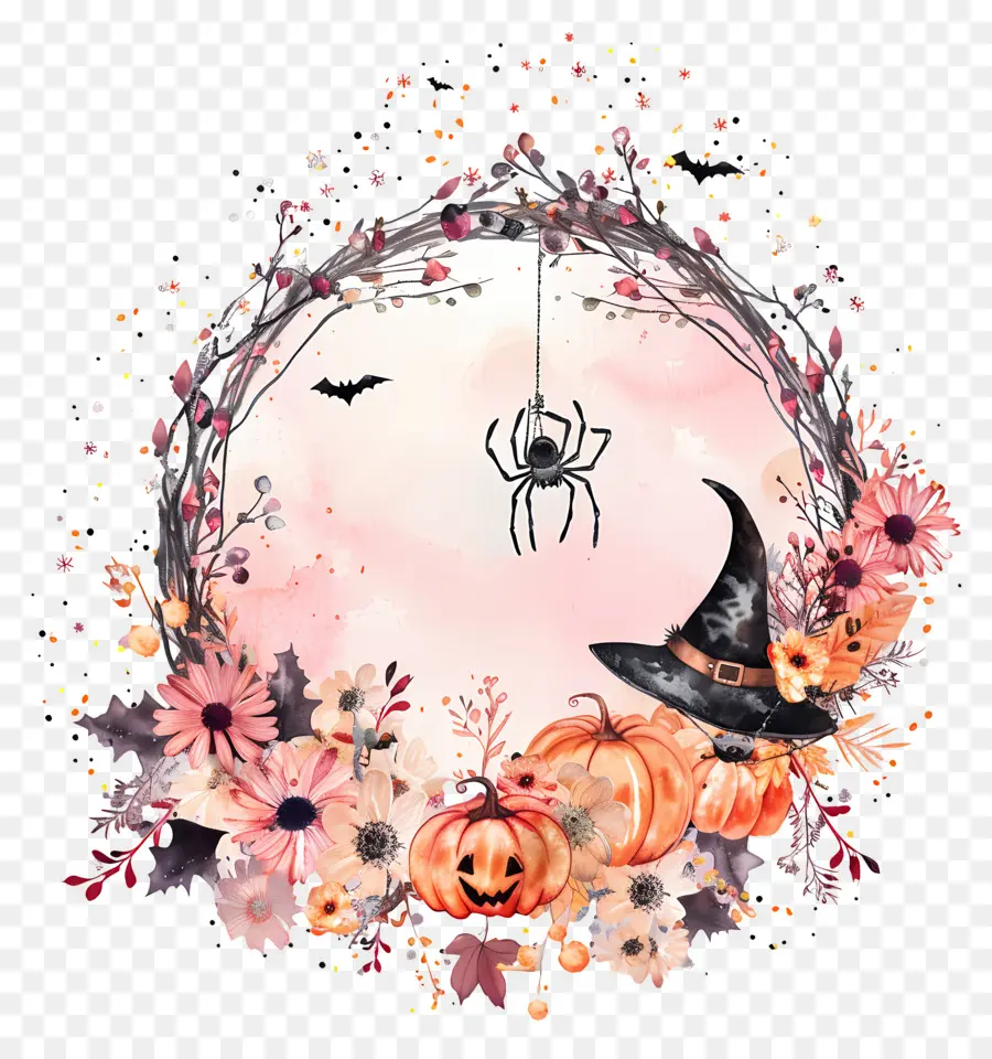 Karangan Bunga Halloween，Karangan Bunga Halloween Bunga PNG