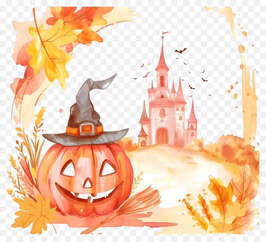 Bingkai Halloween，Labu Halloween PNG